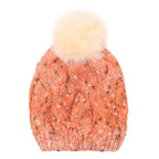 Mixed Color Slouchy Soft Beanie Pompom Ribbed Knit Skully Winter Hat