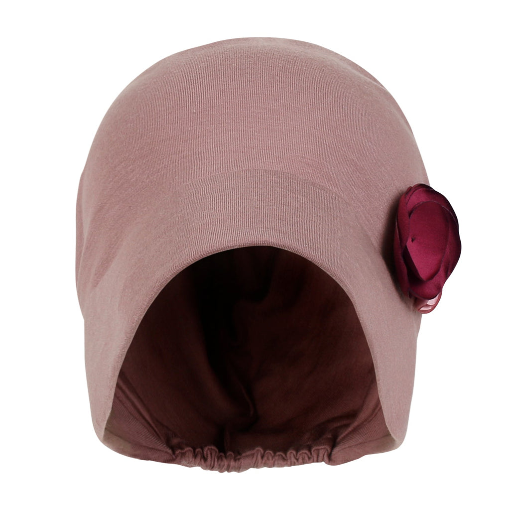 TENCEL™Lyocell Flower Trim Beanie Soft Touch Stretchable Classic Hat