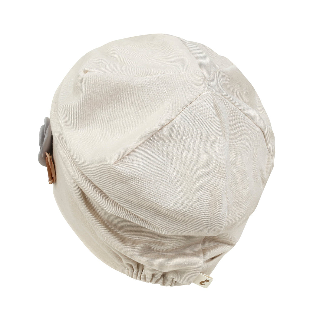 TENCEL™Lyocell Flower Trim Beanie Ultra Soft Stretchable Head Cover Hat