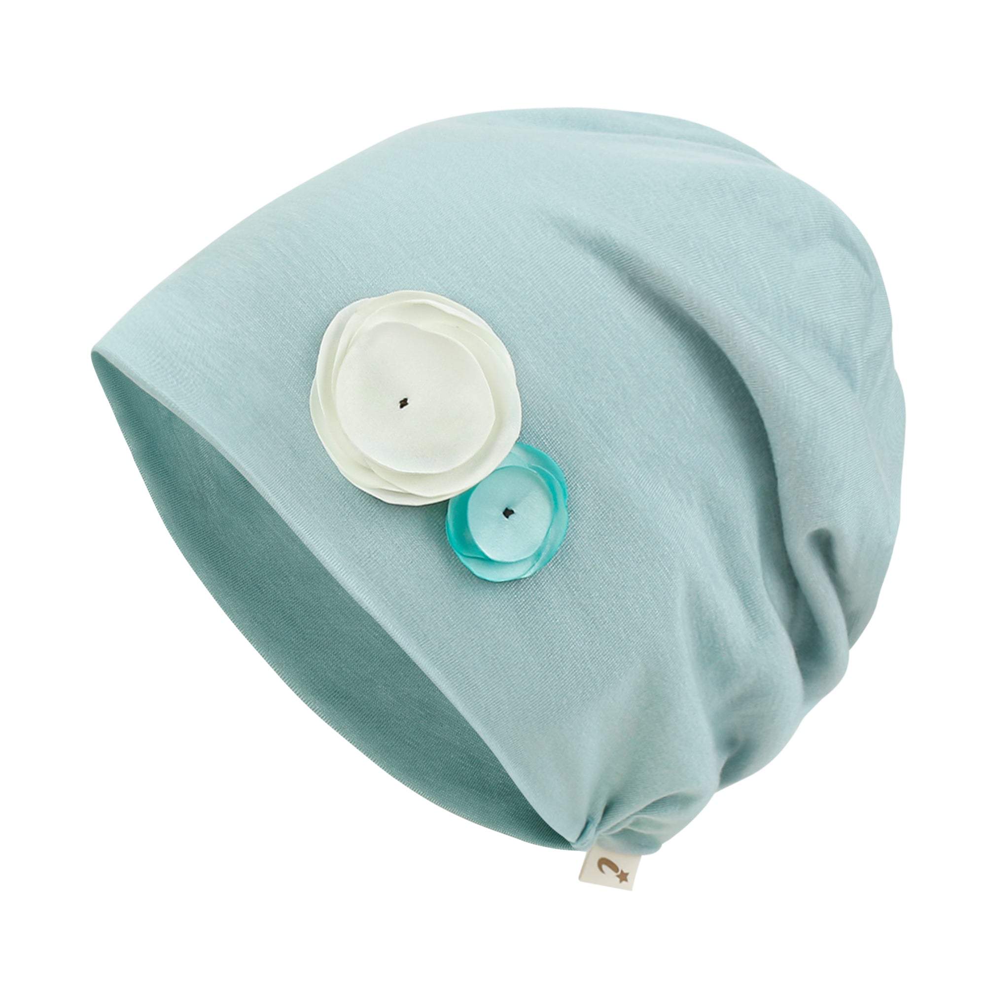 TENCEL™Lyocell Flower Trim Beanie Ultra Soft Stretchable Head Cover Hat