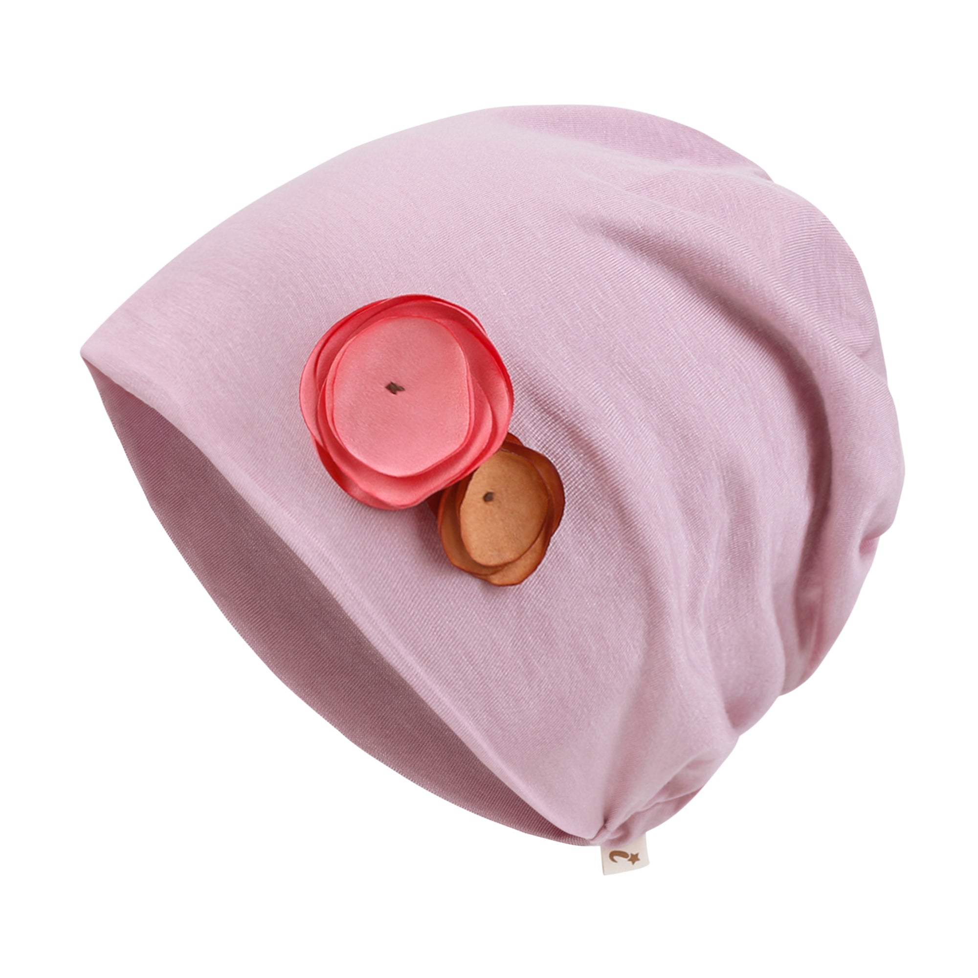 TENCEL™Lyocell Flower Trim Beanie Ultra Soft Stretchable Head Cover Hat