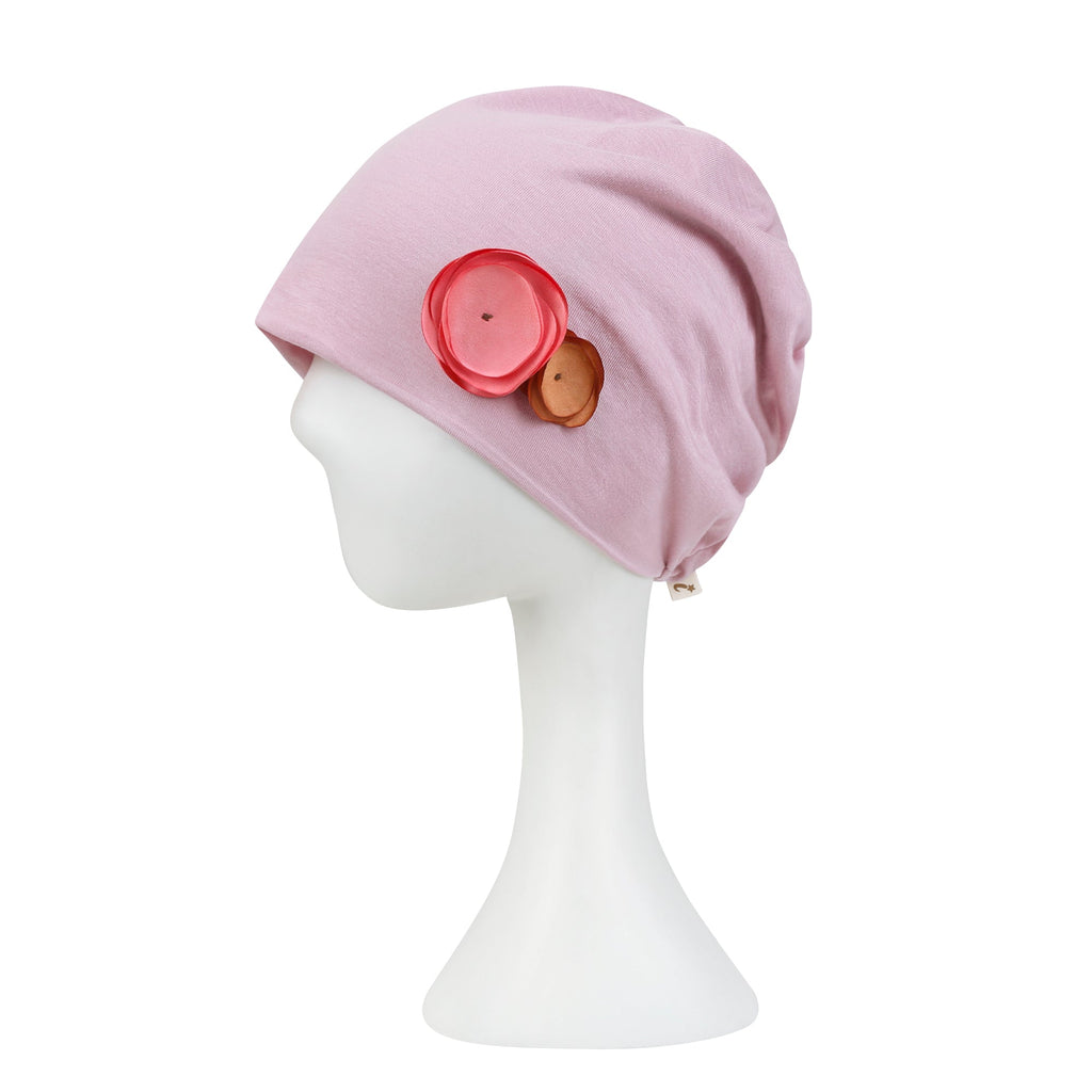 TENCEL™Lyocell Flower Trim Beanie Ultra Soft Stretchable Head Cover Hat