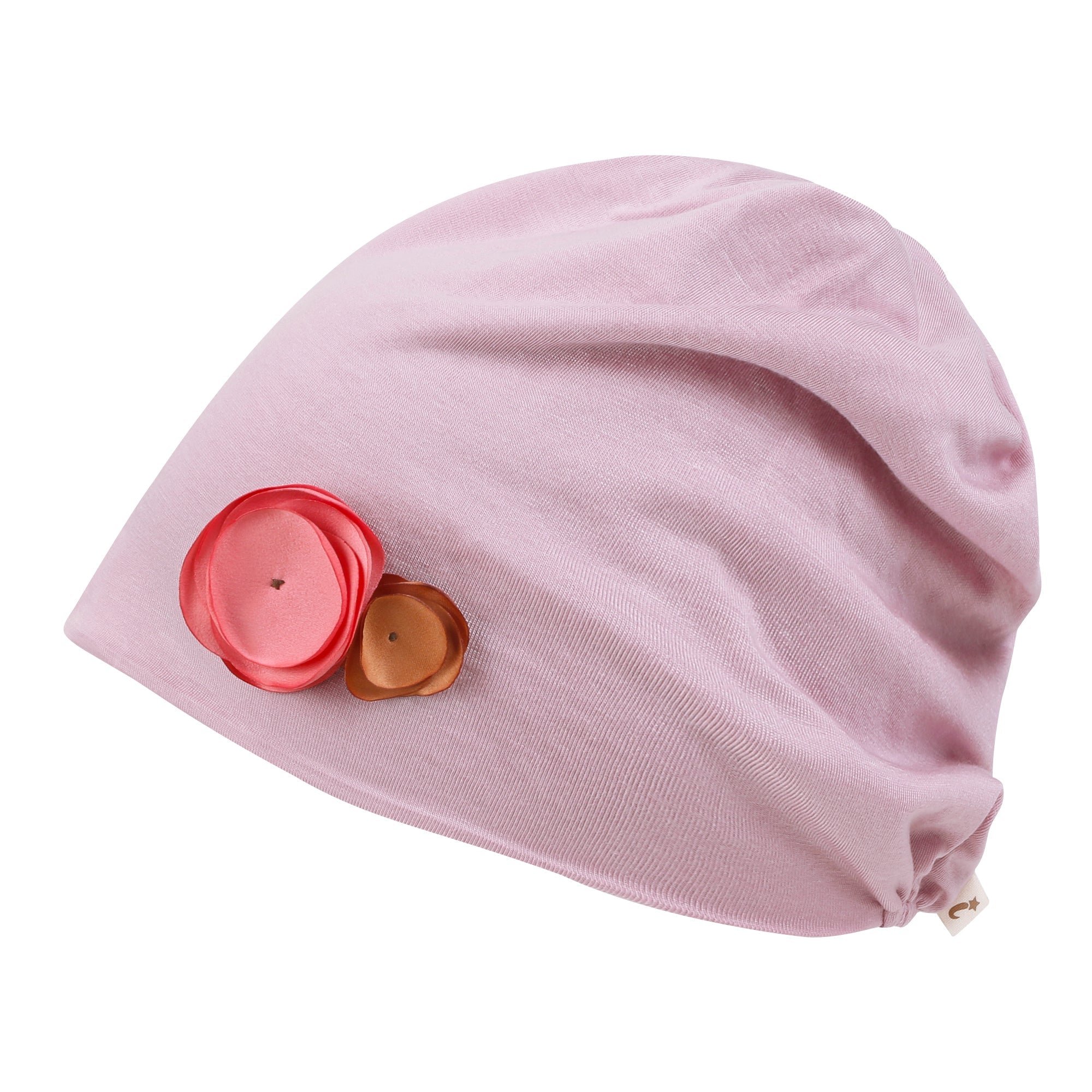TENCEL™Lyocell Flower Trim Beanie Ultra Soft Stretchable Head Cover Hat