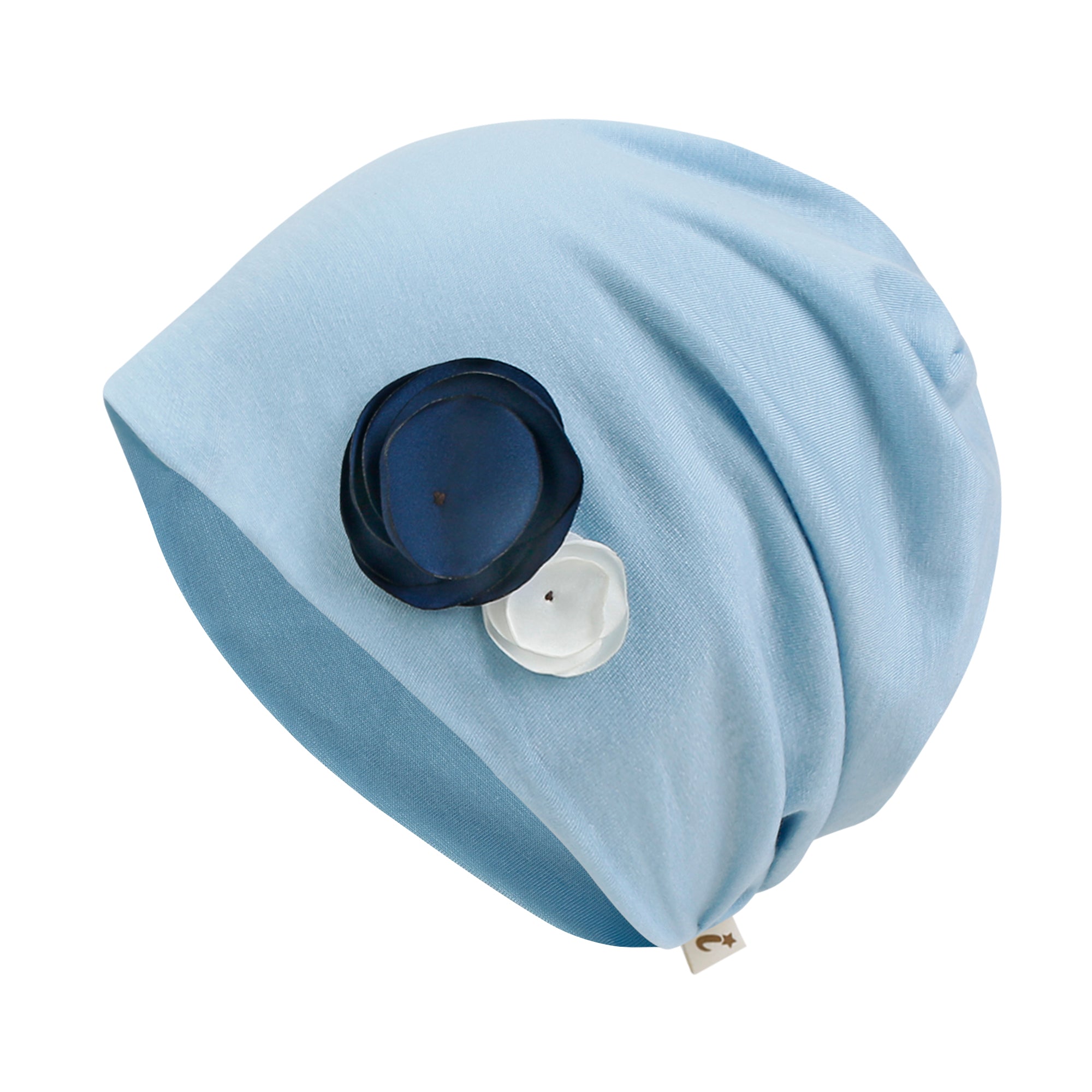 TENCEL™Lyocell Flower Trim Beanie Ultra Soft Stretchable Head Cover Hat