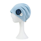 TENCEL™Lyocell Flower Trim Beanie Ultra Soft Stretchable Head Cover Hat