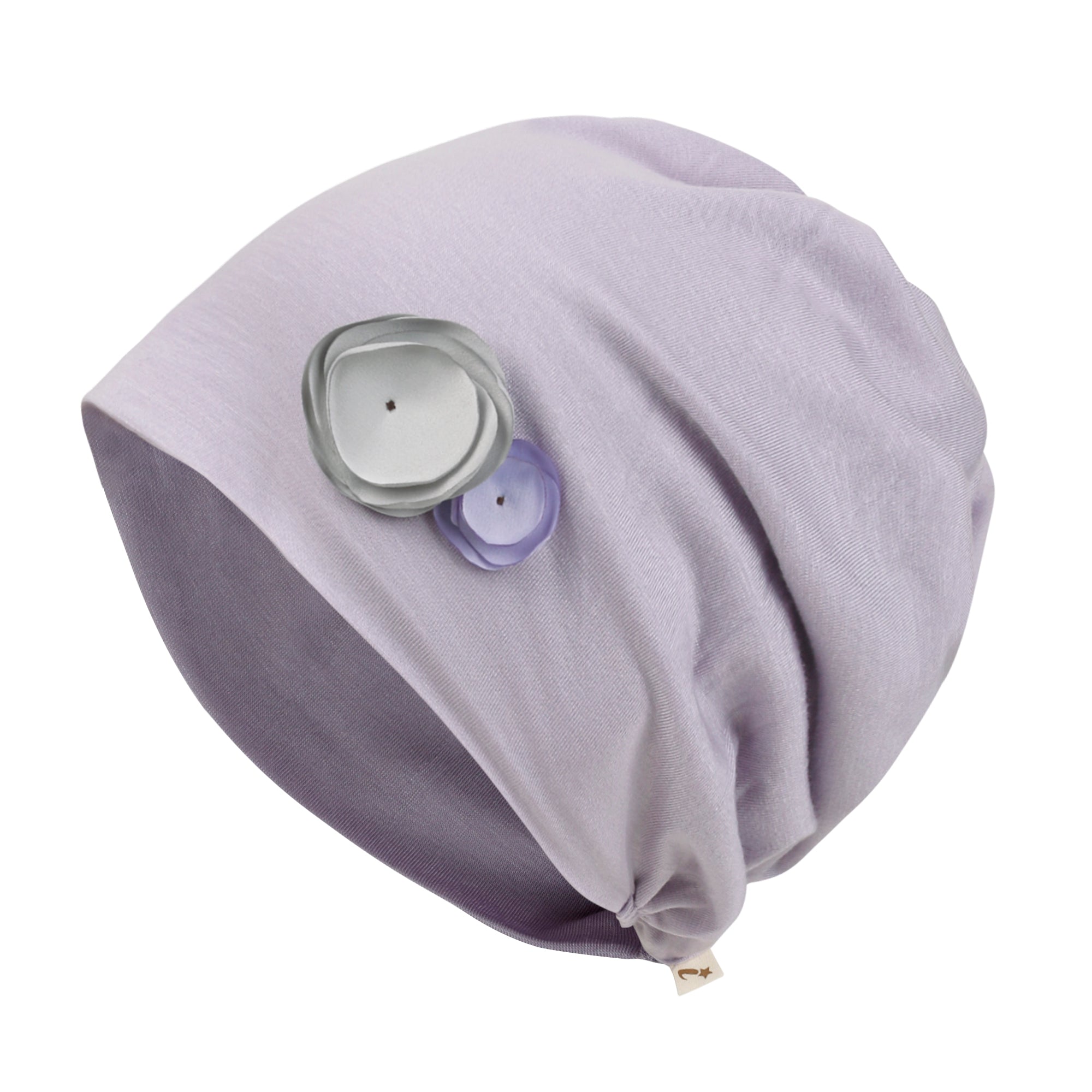 TENCEL™Lyocell Flower Trim Beanie Ultra Soft Stretchable Head Cover Hat