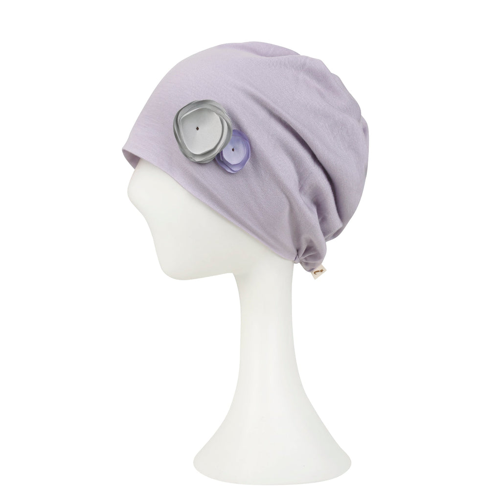 TENCEL™Lyocell Flower Trim Beanie Ultra Soft Stretchable Head Cover Hat