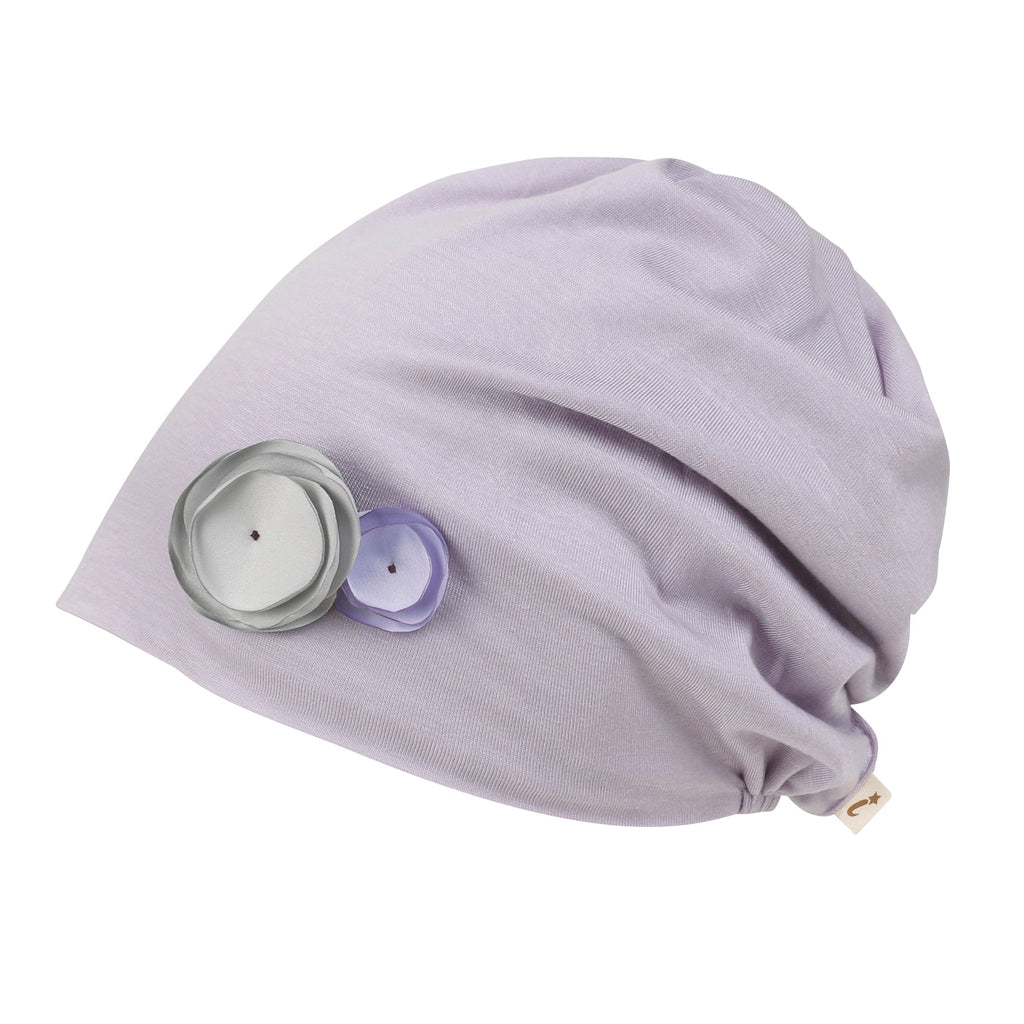TENCEL™Lyocell Flower Trim Beanie Ultra Soft Stretchable Head Cover Hat