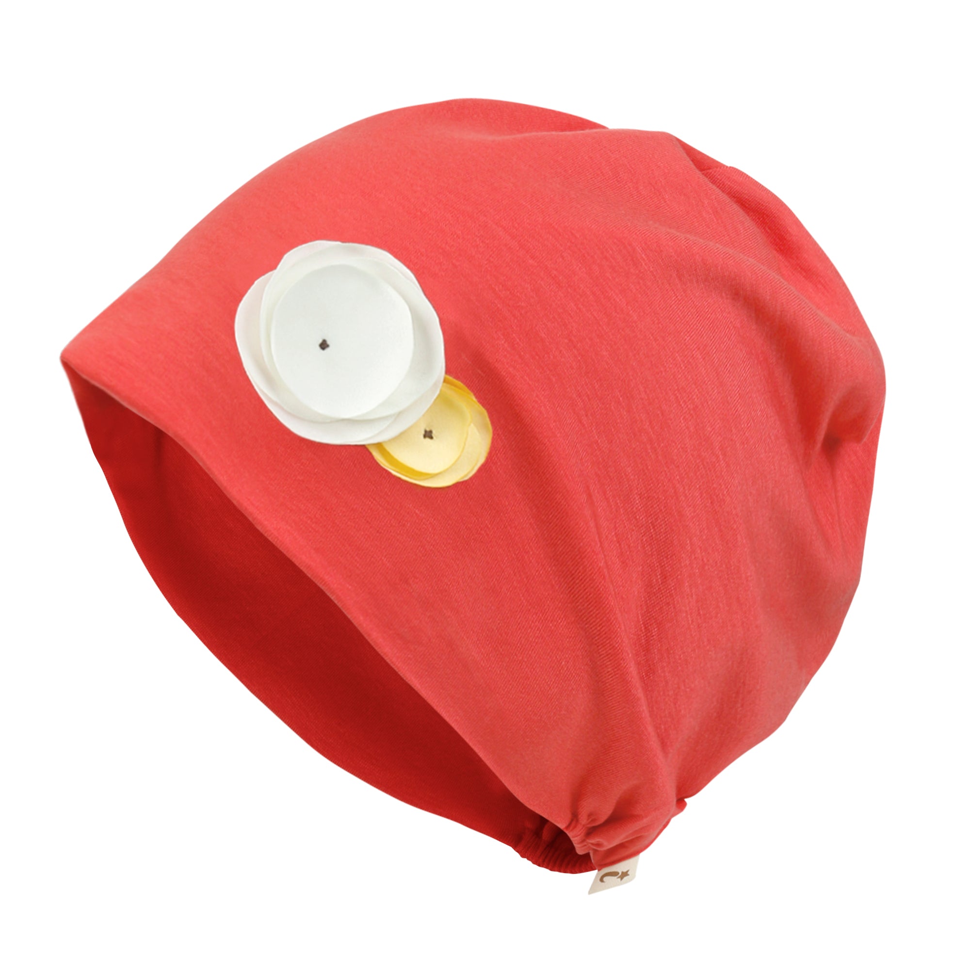 TENCEL™Lyocell Flower Trim Beanie Ultra Soft Stretchable Head Cover Hat