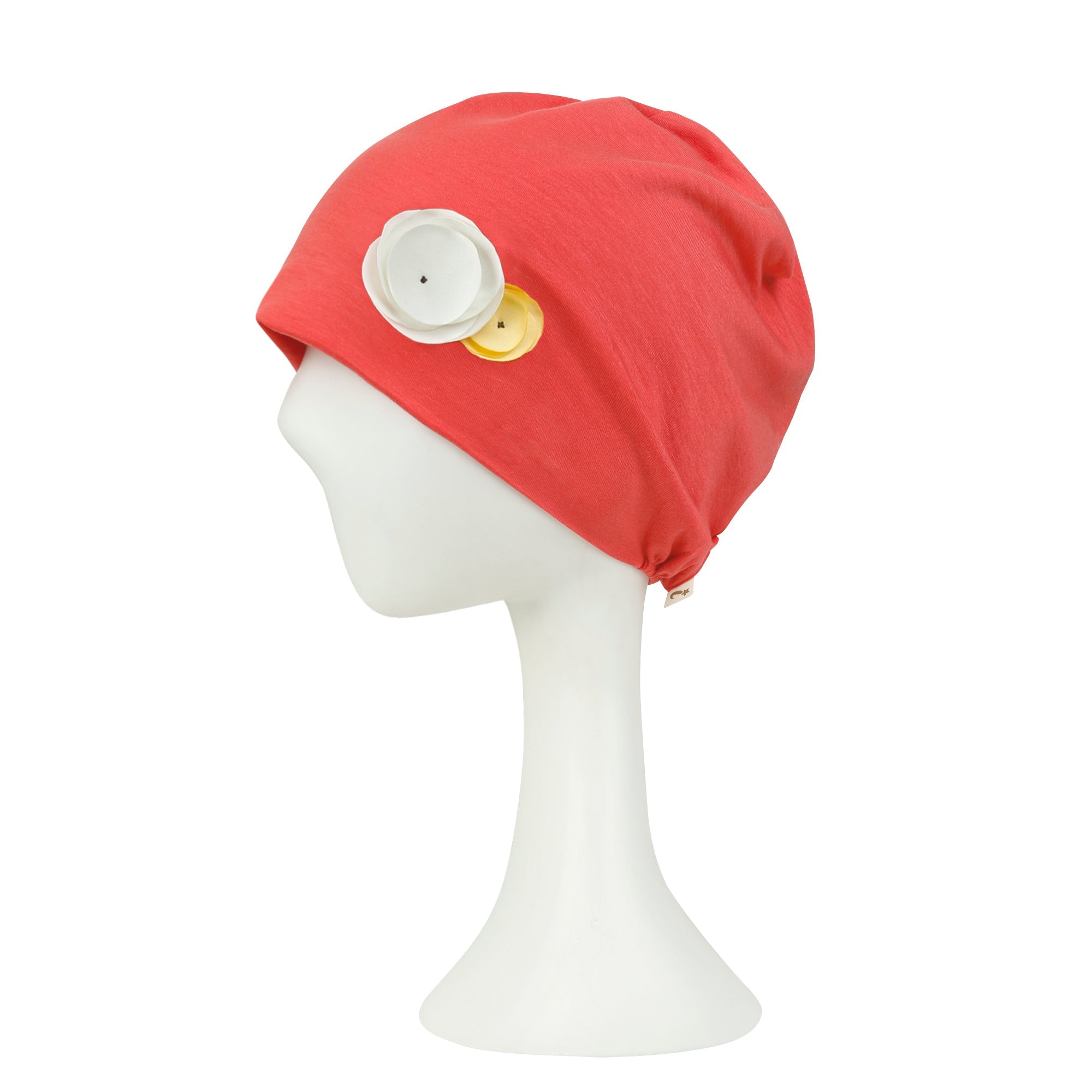 TENCEL™Lyocell Flower Trim Beanie Ultra Soft Stretchable Head Cover Hat