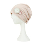 TENCEL™Lyocell Flower Trim Beanie Ultra Soft Stretchable Head Cover Hat