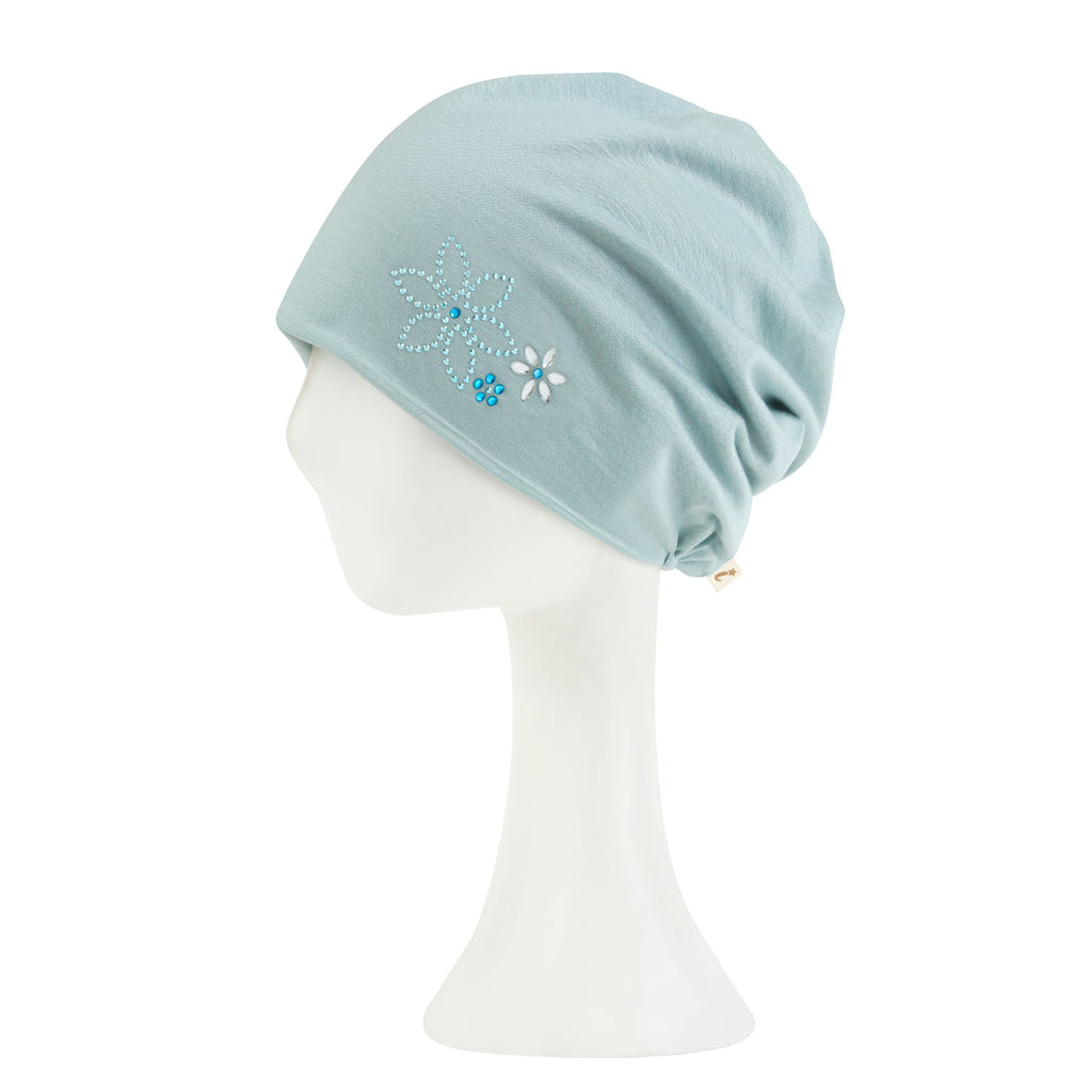 TENCEL™Lyocell Rhinestone Chemo Beanie Ultra Soft Head Cover Sleep Hat