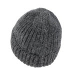 Angora Blended Color Fold Over Short Beanie Ribbed Knit Winter Hat
