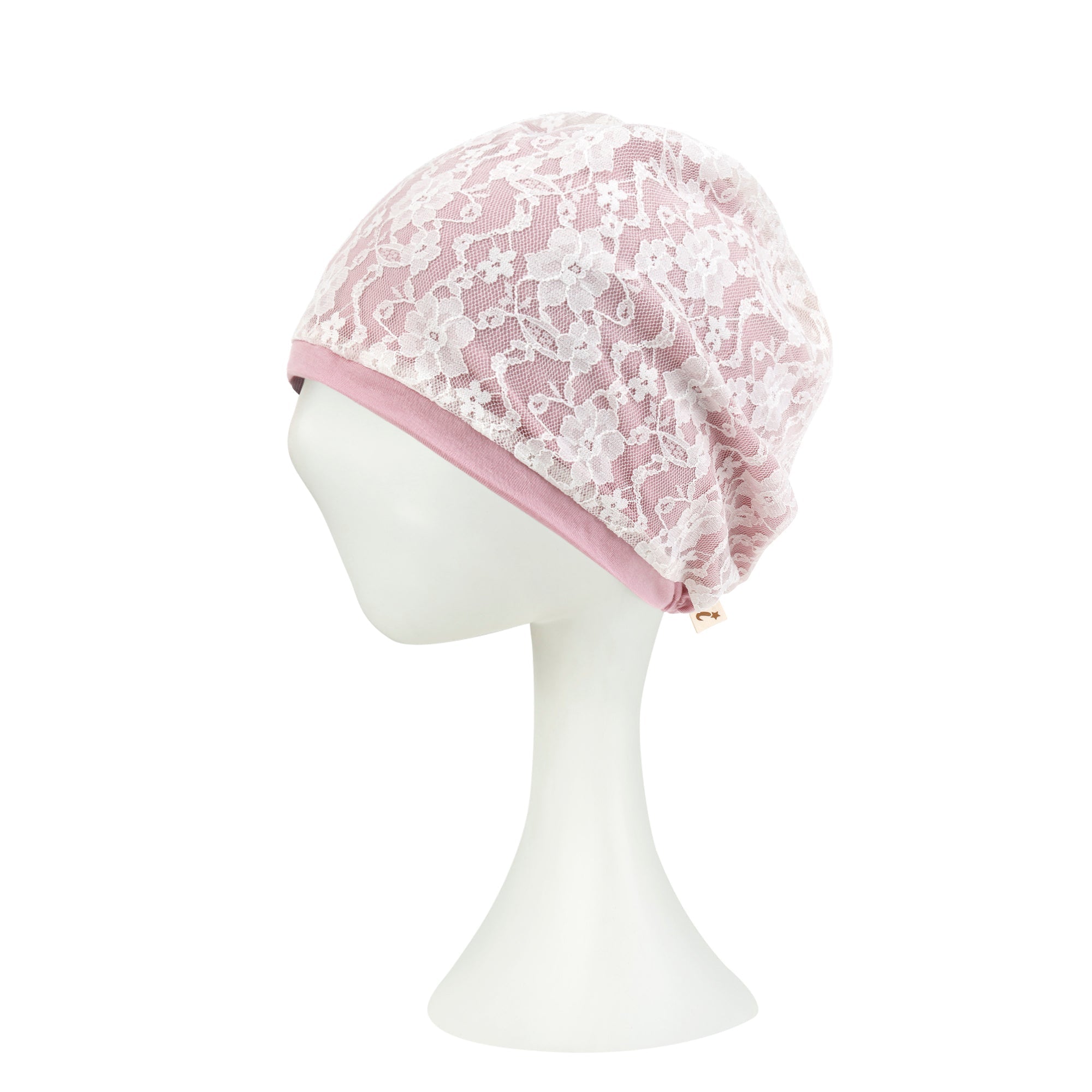 Tencel Lyocell Lace Covered Chemo Beanie Soft Head Cover Sleep Hat