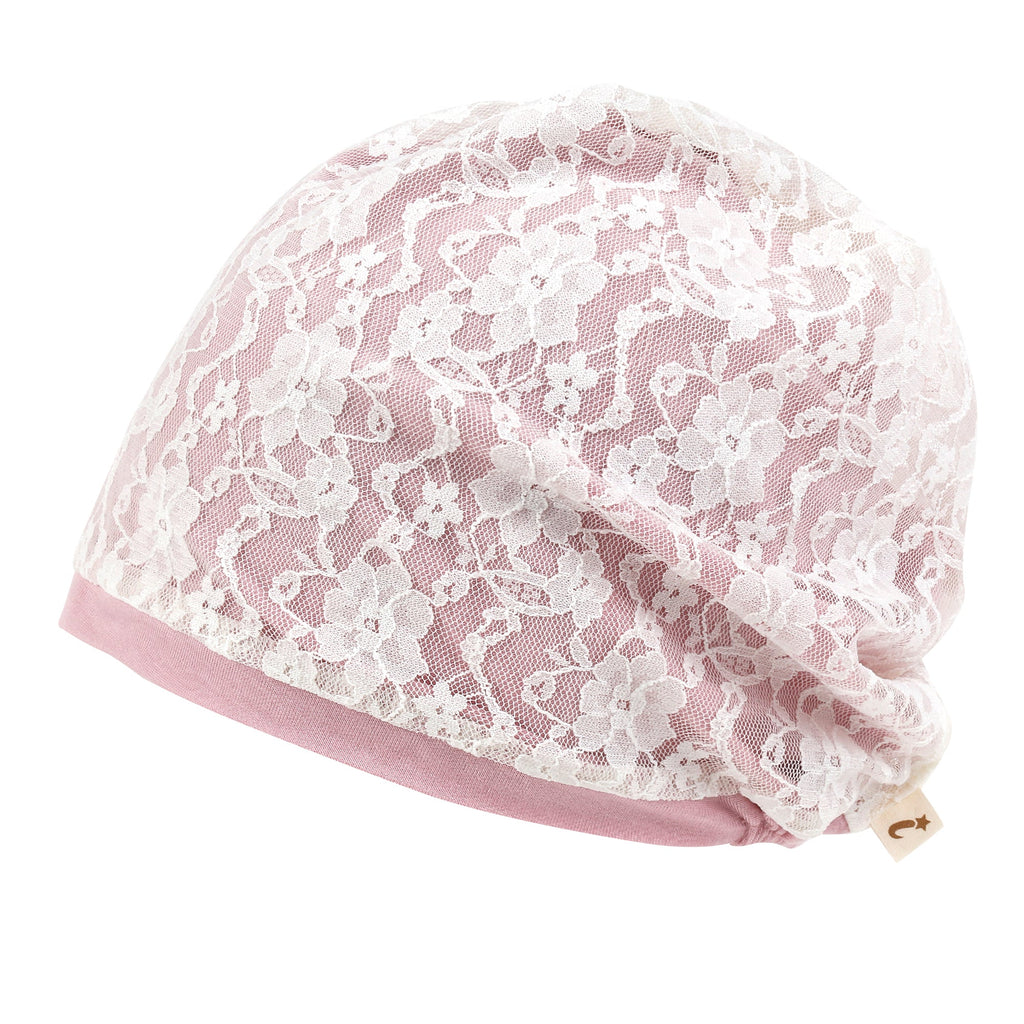 Tencel Lyocell Lace Covered Chemo Beanie Soft Head Cover Sleep Hat