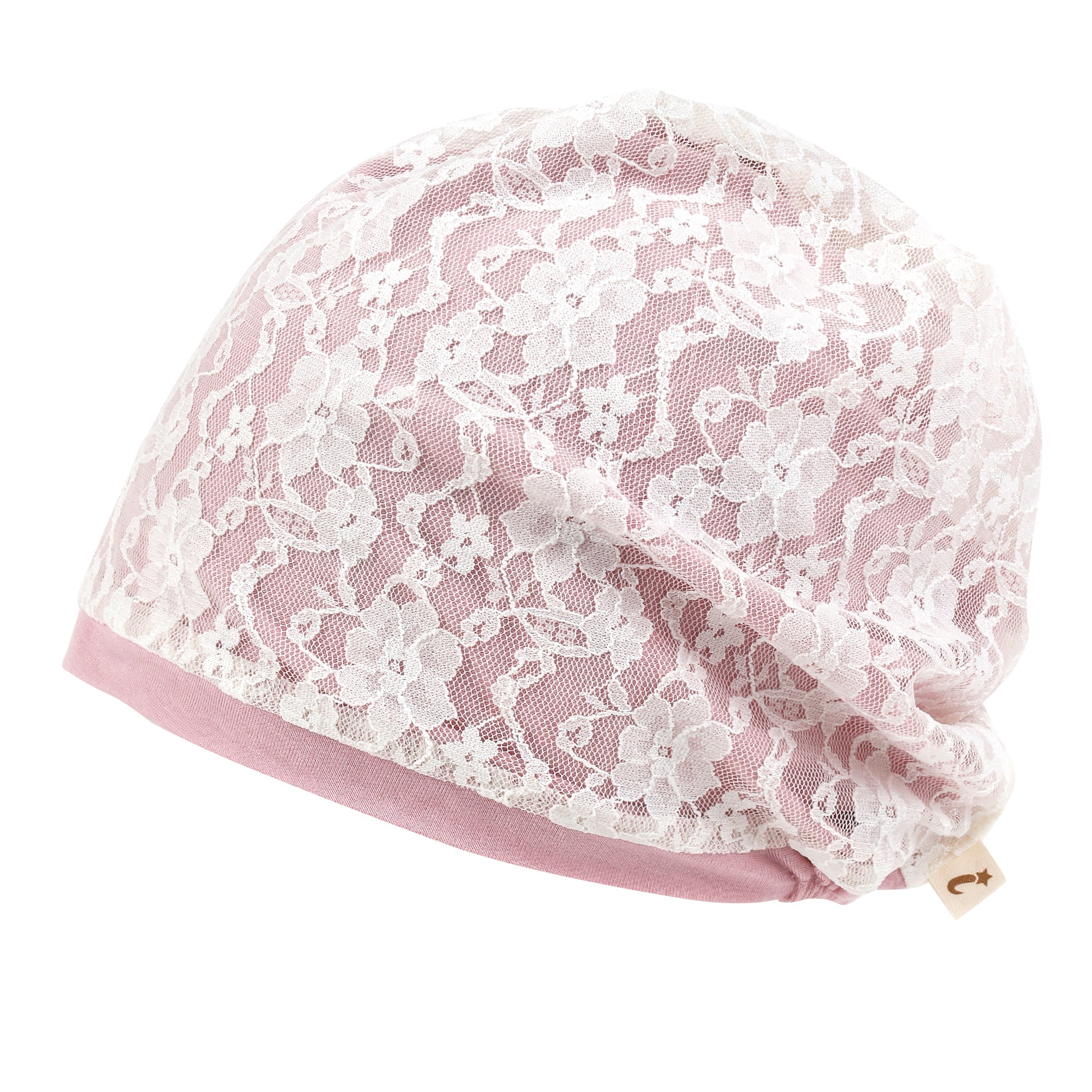 Tencel Lyocell Lace Covered Chemo Beanie Soft Head Cover Sleep Hat