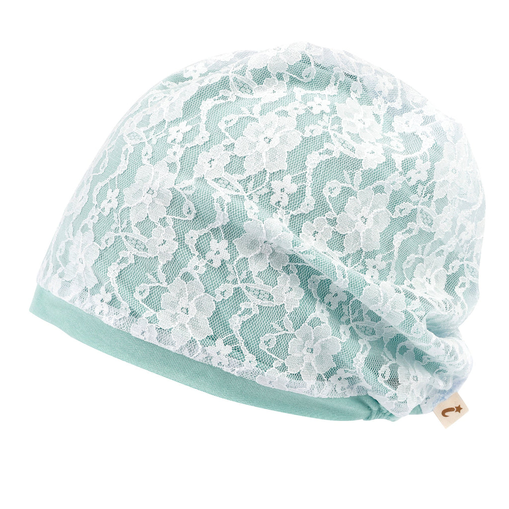 Tencel Lyocell Lace Covered Chemo Beanie Soft Head Cover Sleep Hat