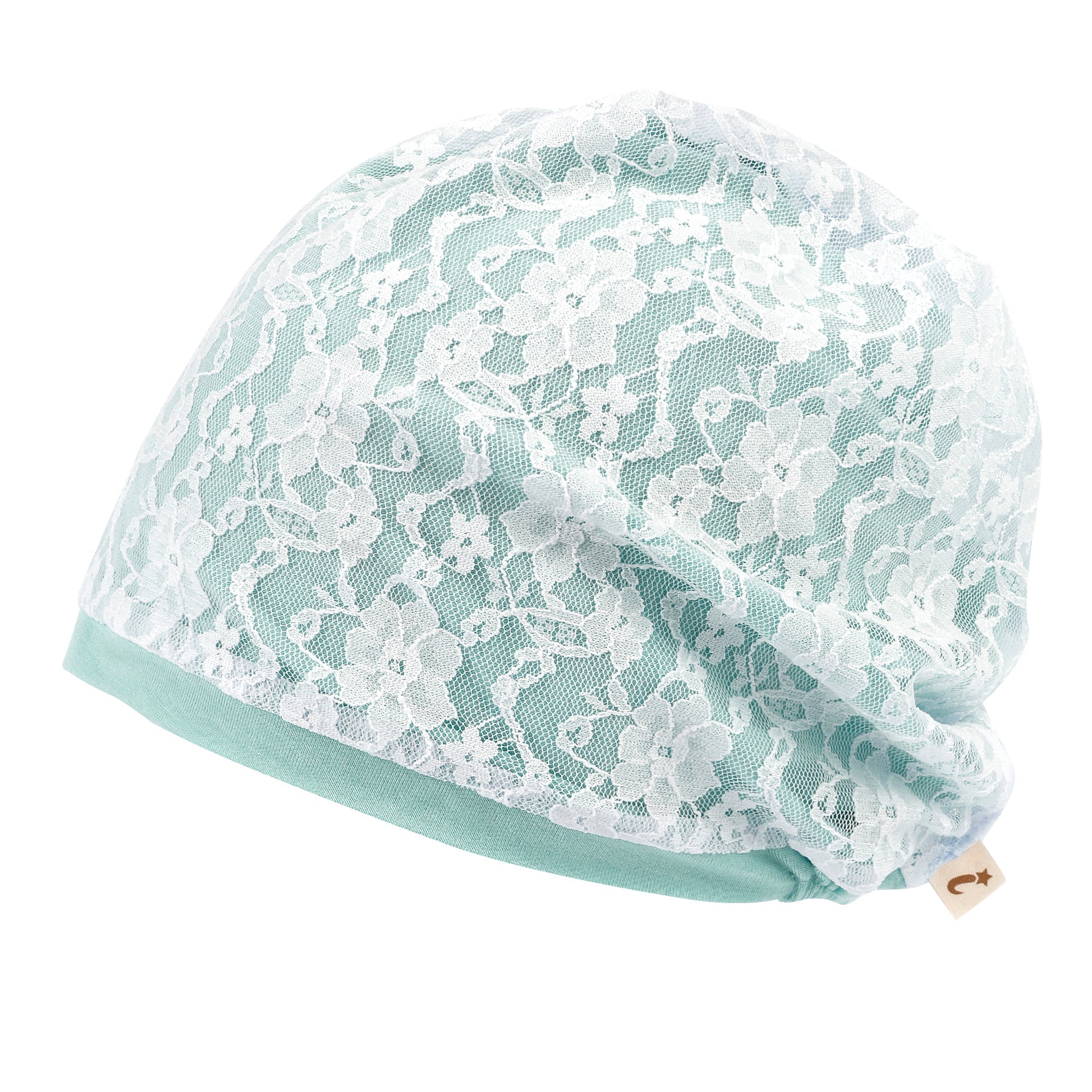 Tencel Lyocell Lace Covered Chemo Beanie Soft Head Cover Sleep Hat