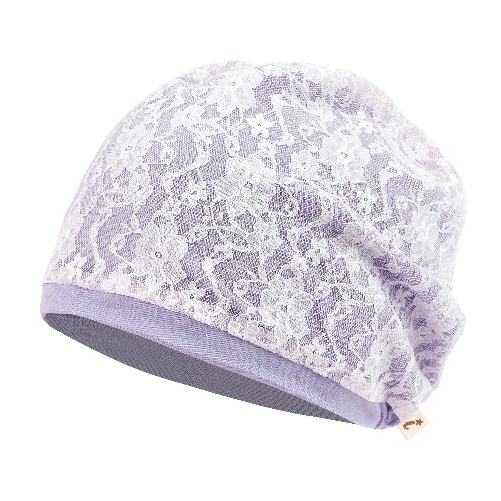 Tencel Lyocell Lace Covered Chemo Beanie Soft Head Cover Sleep Hat