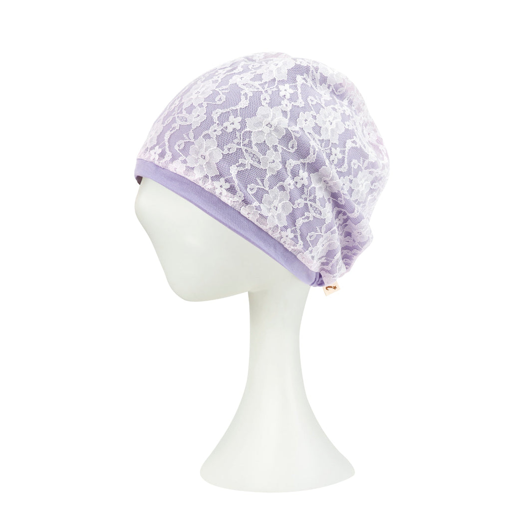 Tencel Lyocell Lace Covered Chemo Beanie Soft Head Cover Sleep Hat