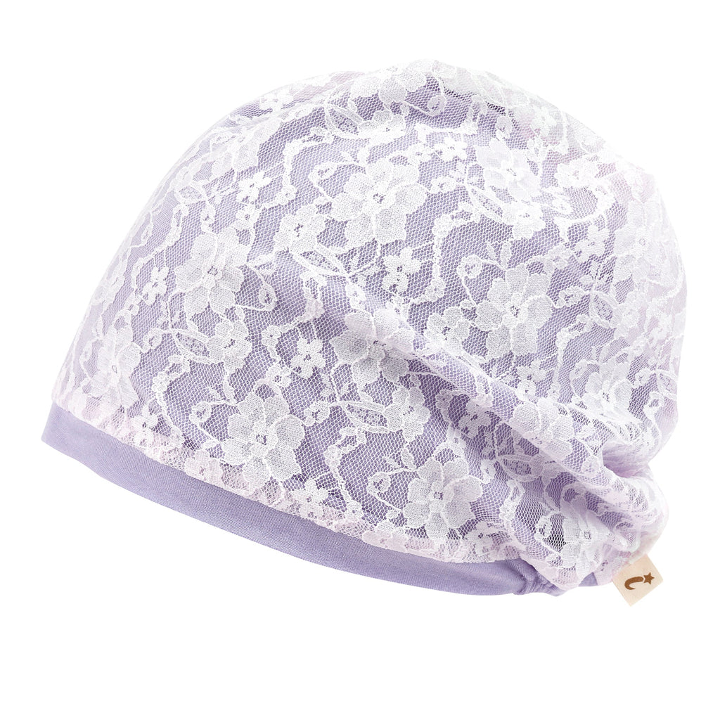 Tencel Lyocell Lace Covered Chemo Beanie Soft Head Cover Sleep Hat
