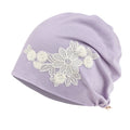Tencel Lyocell Flower Lace Motif Chemo Beanie Soft Head Cover Sleep Hat