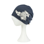 Tencel Lyocell Flower Lace Motif Chemo Beanie Soft Head Cover Sleep Hat