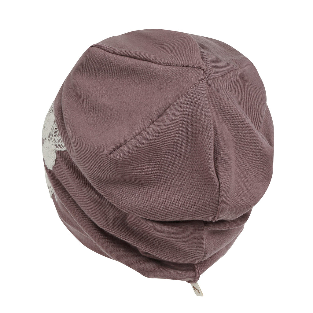 Tencel Lyocell Flower Lace Motif Chemo Beanie Soft Head Cover Sleep Hat