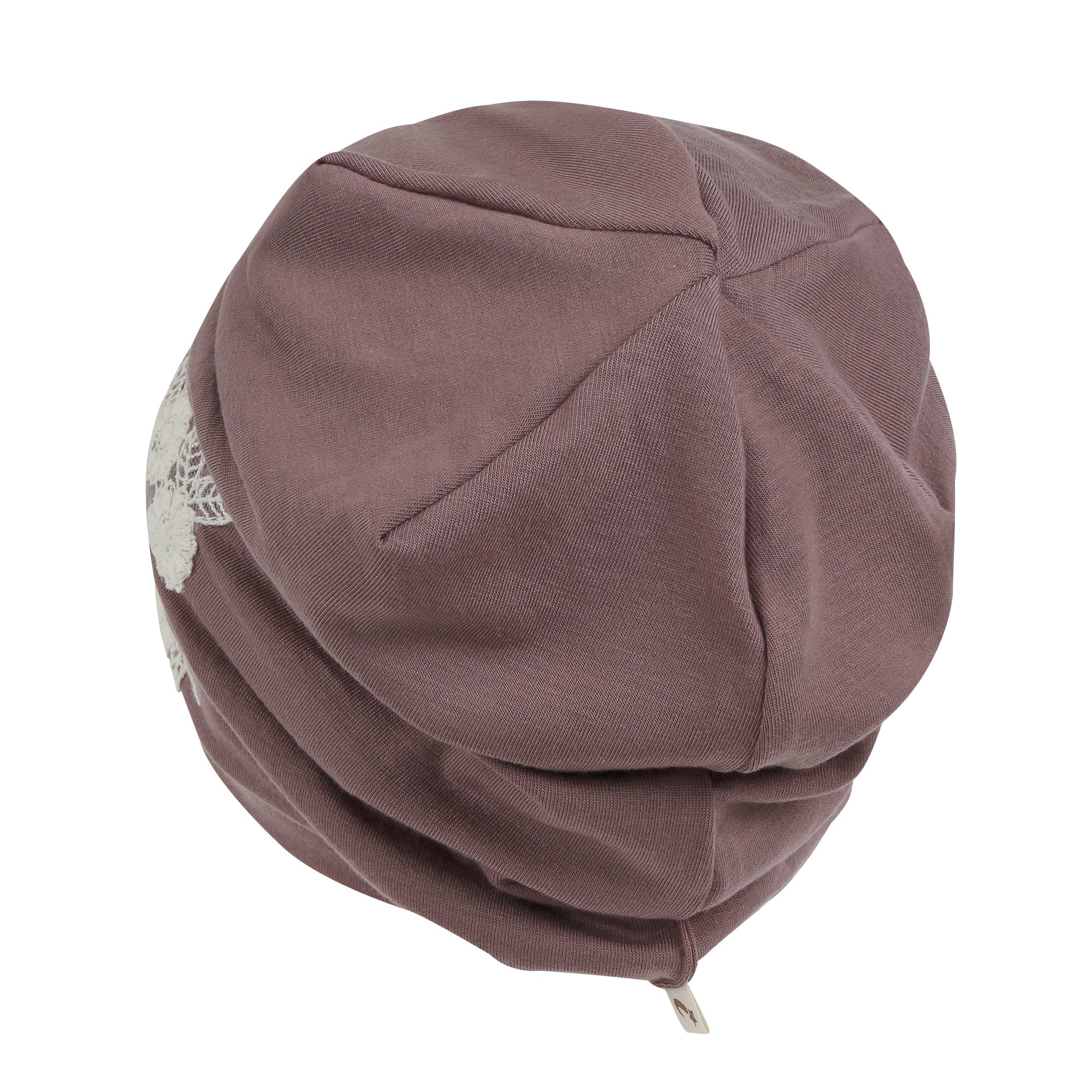 Tencel Lyocell Flower Lace Motif Chemo Beanie Soft Head Cover Sleep Hat