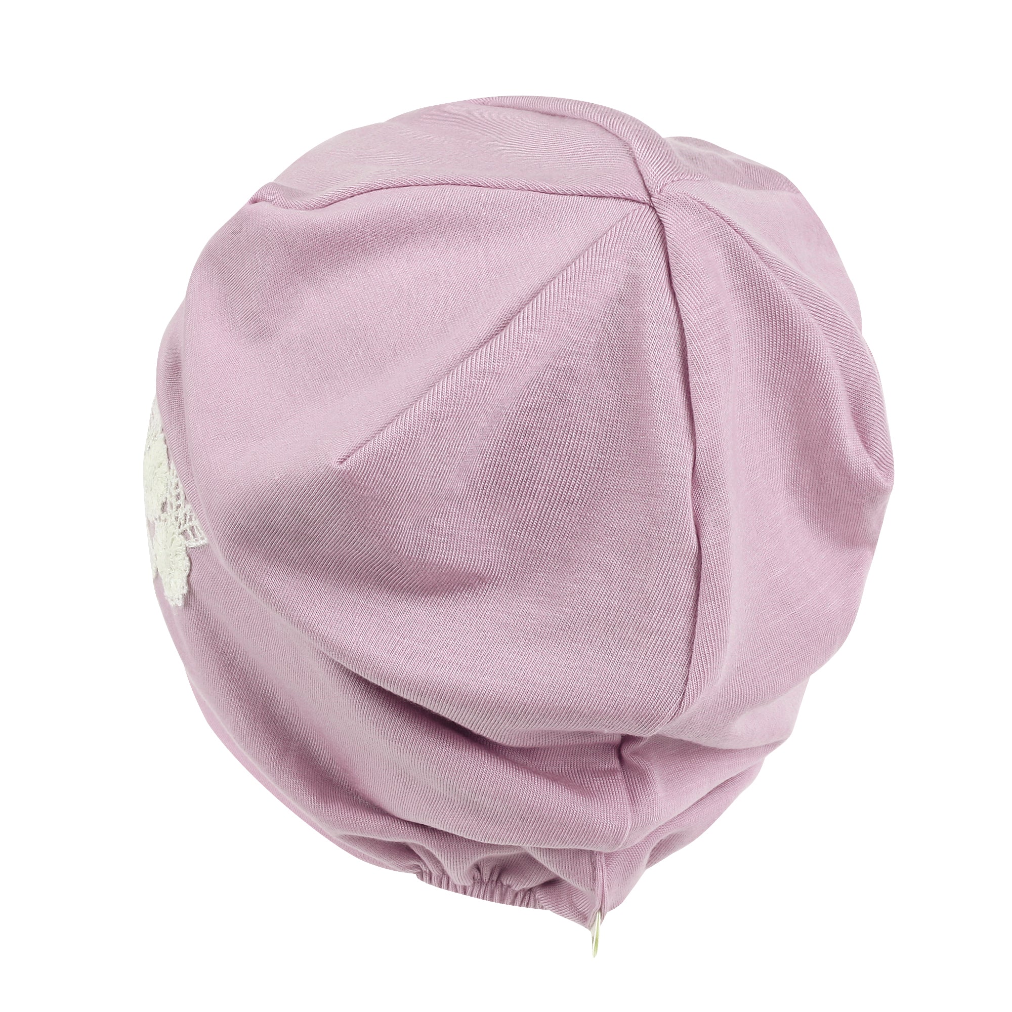 Tencel Lyocell Flower Lace Motif Chemo Beanie Soft Head Cover Sleep Hat