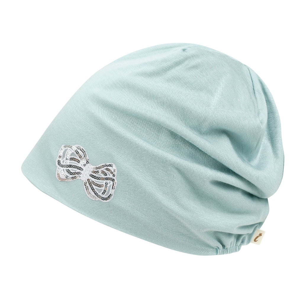 Tencel Lyocell Ribbon Spangle Motif Chemo Beanie Soft Smooth Sleep Hat