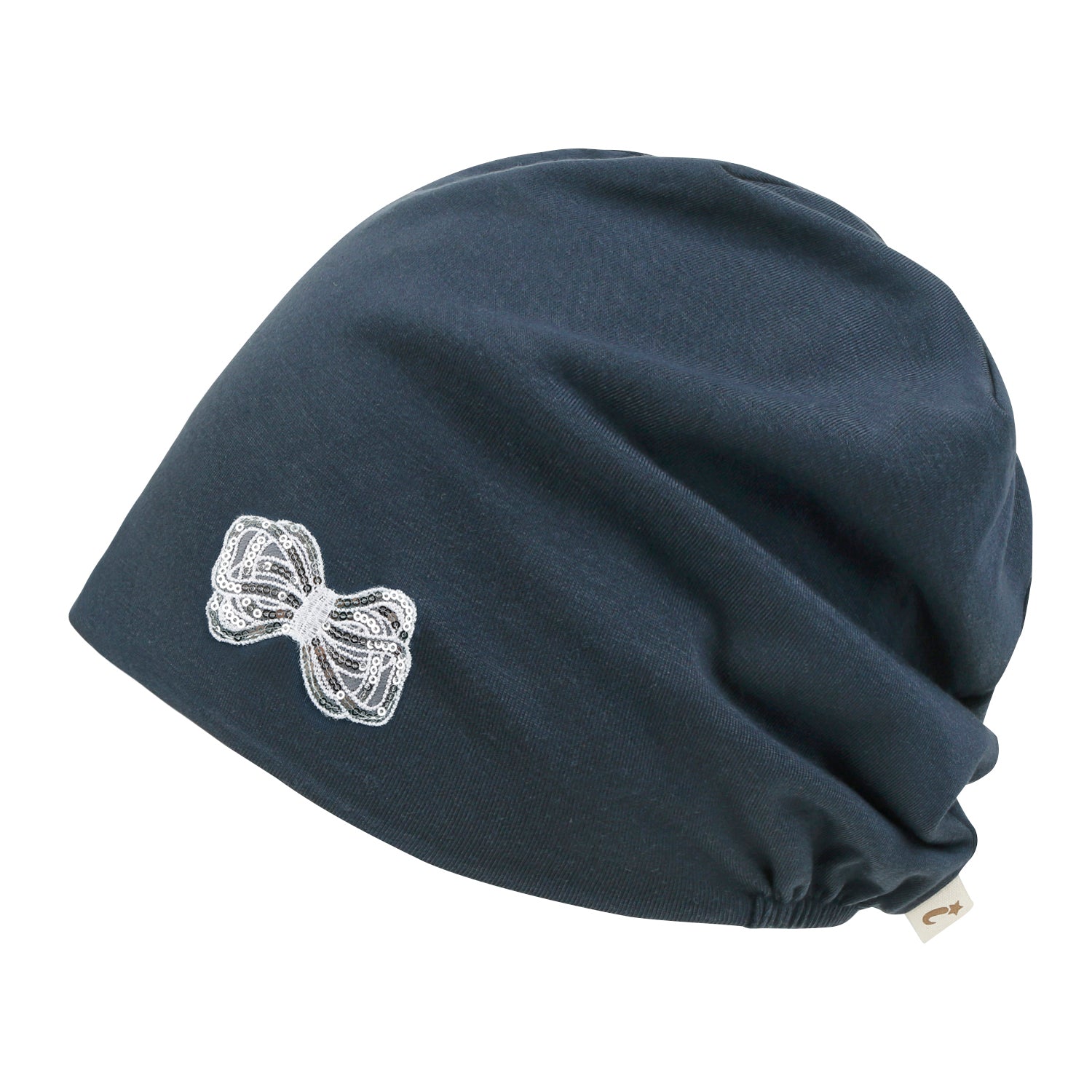 Tencel Lyocell Ribbon Spangle Motif Chemo Beanie Soft Smooth Sleep Hat