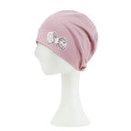 Tencel Lyocell Ribbon Spangle Motif Chemo Beanie Soft Smooth Sleep Hat