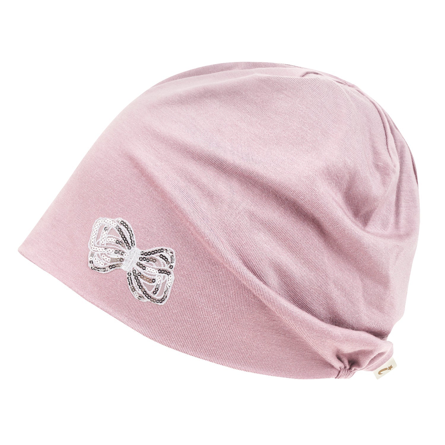 Tencel Lyocell Ribbon Spangle Motif Chemo Beanie Soft Smooth Sleep Hat