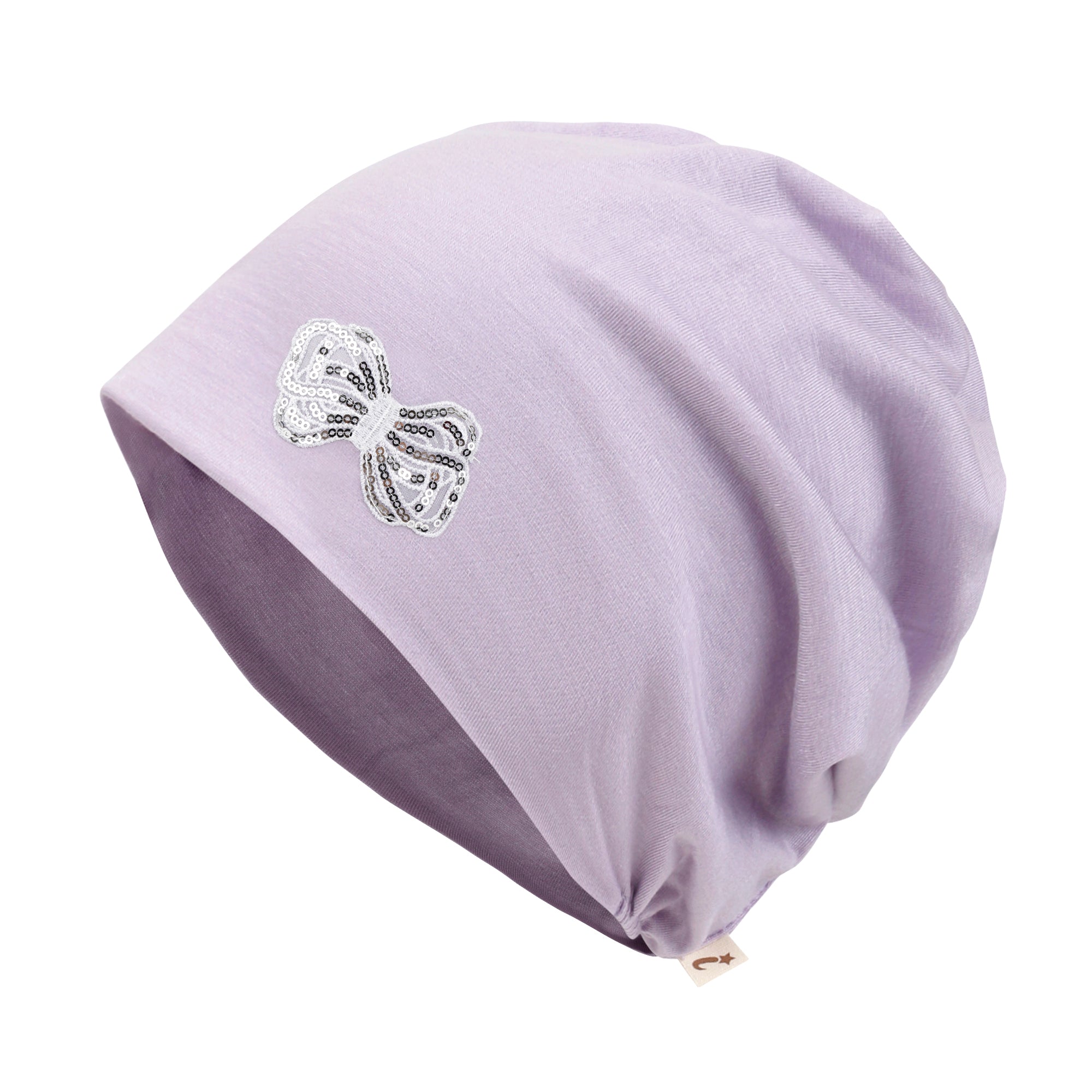 Tencel Lyocell Ribbon Spangle Motif Chemo Beanie Soft Smooth Sleep Hat