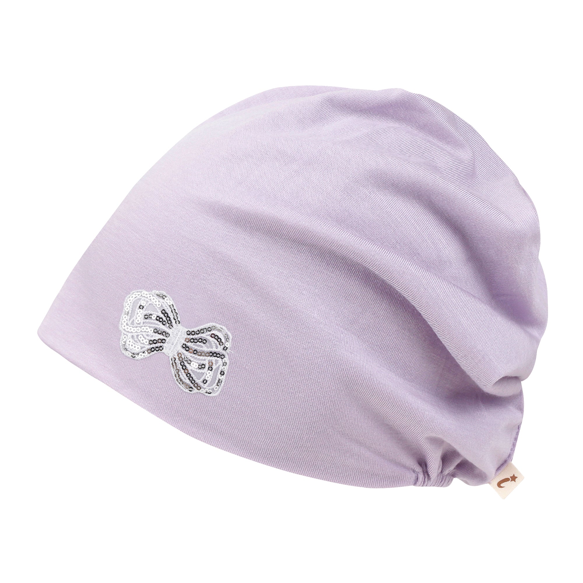 Tencel Lyocell Ribbon Spangle Motif Chemo Beanie Soft Smooth Sleep Hat