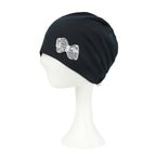 Tencel Lyocell Ribbon Spangle Motif Chemo Beanie Soft Smooth Sleep Hat