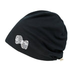 Tencel Lyocell Ribbon Spangle Motif Chemo Beanie Soft Smooth Sleep Hat