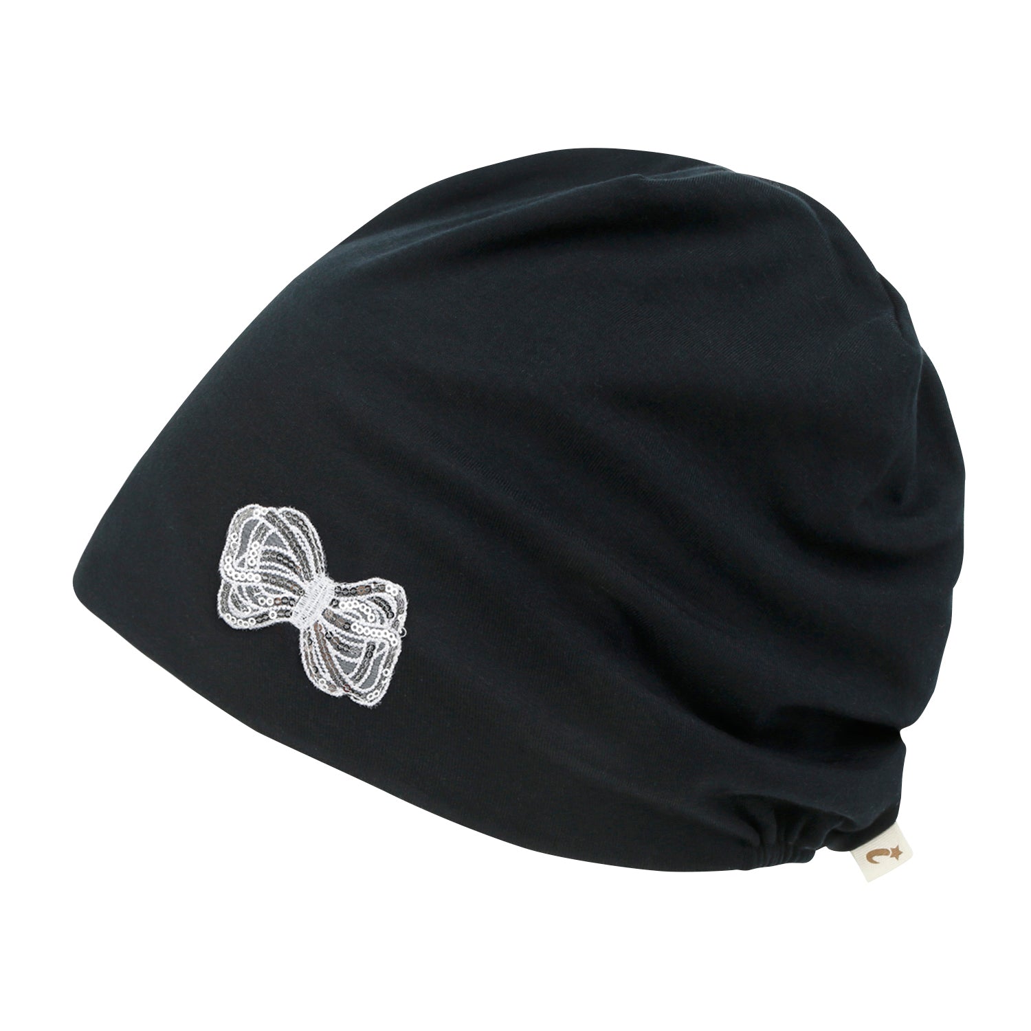 Tencel Lyocell Ribbon Spangle Motif Chemo Beanie Soft Smooth Sleep Hat
