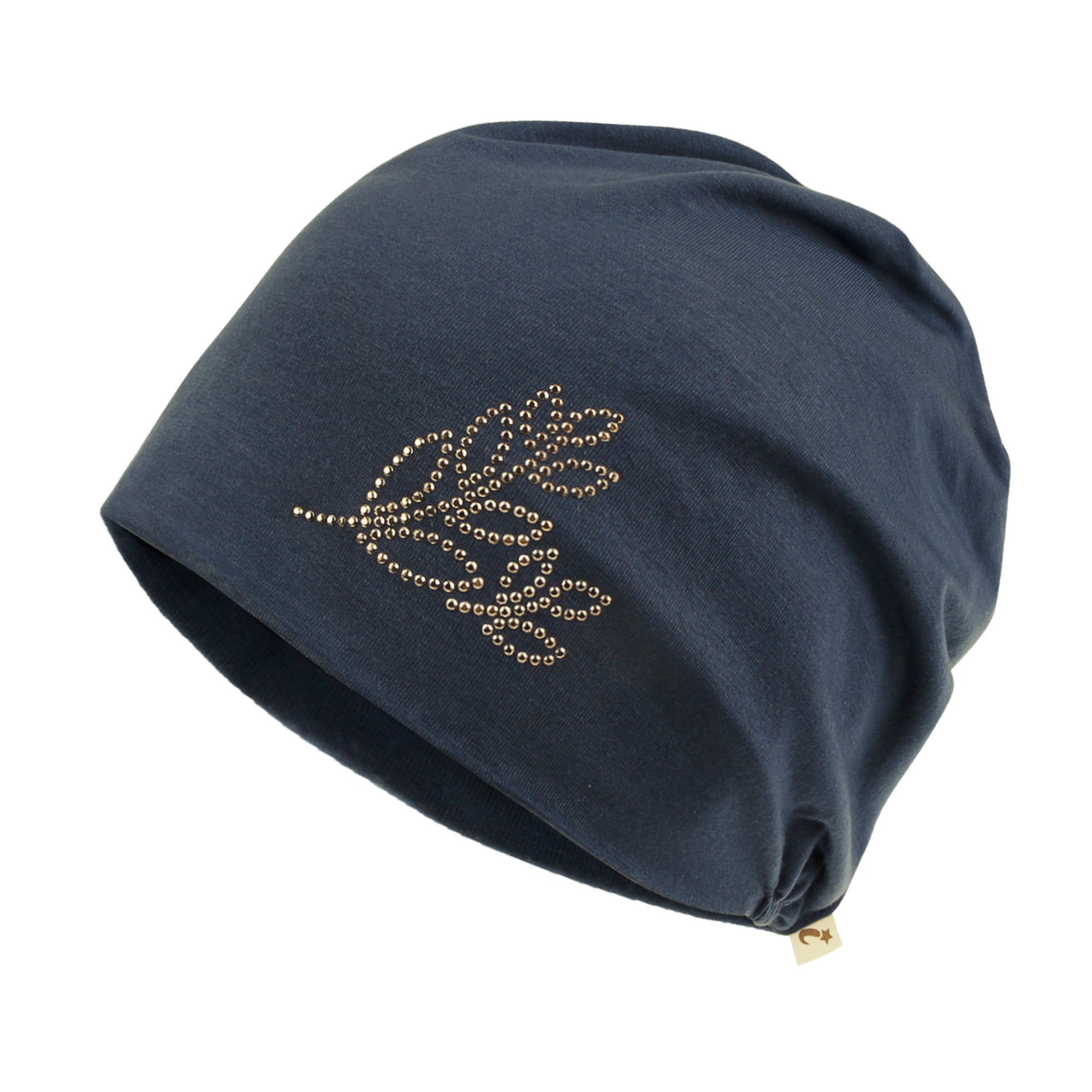 Tencel Lyocell Leaves Rhinestone Chemo Beanie Ultra Soft Head Sleep Hat