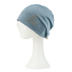Tencel Lyocell Leaves Rhinestone Chemo Beanie Ultra Soft Head Sleep Hat