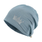Tencel Lyocell Crown Rhinestone Chemo Beanie Ultra Soft Head Sleep Hat