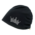 Tencel Lyocell Crown Rhinestone Chemo Beanie Ultra Soft Head Sleep Hat