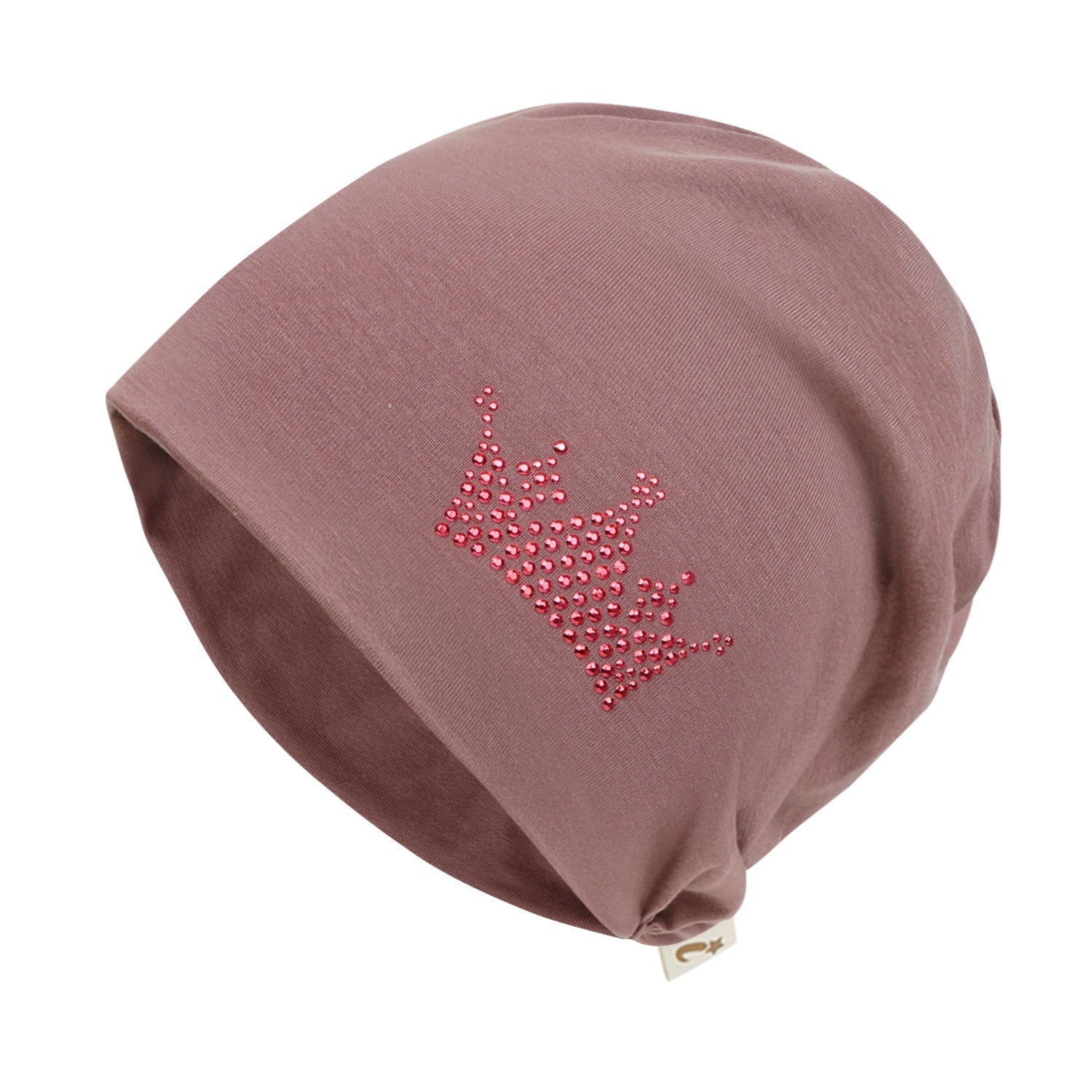 Tencel Lyocell Crown Rhinestone Chemo Beanie Ultra Soft Head Sleep Hat