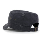 Crystal Gemstone Stud Flower Vintage Cotton Military Army Hat Cadet Cap