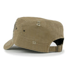 Crystal Gemstone Stud Flower Vintage Cotton Military Army Hat Cadet Cap
