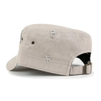 Crystal Gemstone Stud Flower Vintage Cotton Military Army Hat Cadet Cap