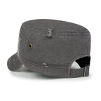 Crystal Gemstone Stud Flower Vintage Cotton Military Army Hat Cadet Cap