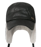Women Faux Leather Military Army Hat Sherpa Earflaps Flexfit Cadet Cap