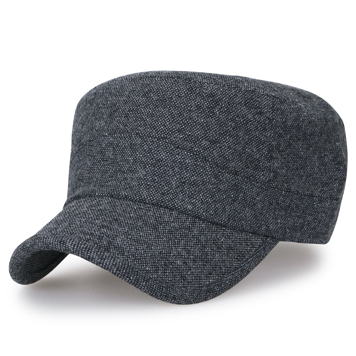 Large Size Solid Color Military Army Hat Wool-blend Vintage Cadet Cap